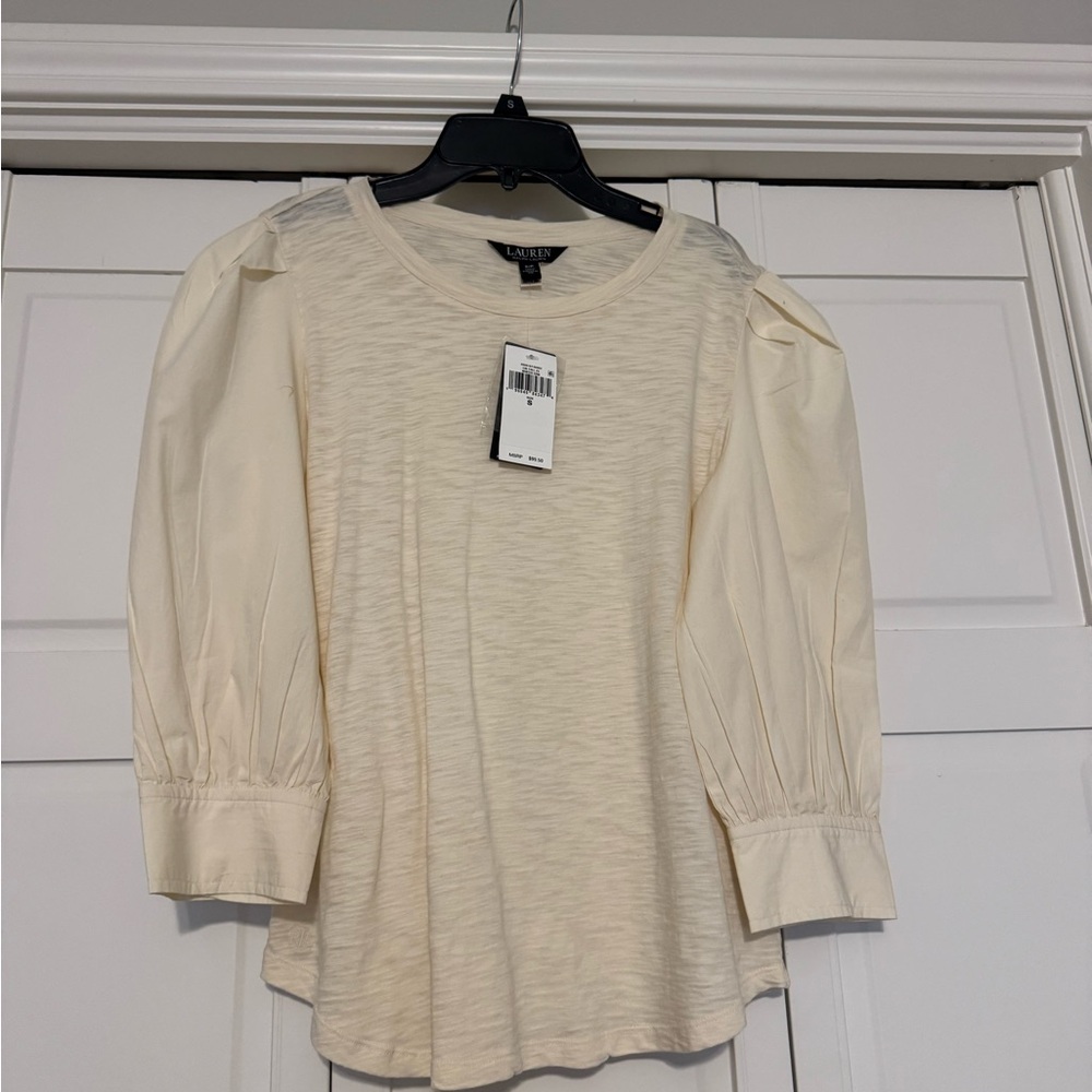 Ralph Lauren Ivory Puff Sleeve Blouse women’s